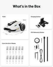 Robot Lawn Mower Reception 0.12 Acre, Max. 0.17 Acre, Ultrasense AI Vision+ RTK Positioning, Auto Mapping, App Control,45% Slope, Cutting Height 2''~3.5'', 3 Mowing Zones