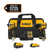 DEWALT DCK200D1P1 - ATOMIC 20V MAX Lithium-Ion Cordless 2-Tool Combo Kit with 5.0 Ah and 2.0 Ah Batteries, Charger an...