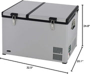FM-65G 65 Quart Portable Refrigerator and Deep, AC 110V/ DC 12V, Real Chest Freezer for Car, Home, Camping, and RV with-8掳F to 50掳F Temperature Range, Gray, One Size