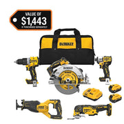 DEWALT DCK510P2 - 20V Lithium-Ion Cordless 5-Tool Combo Kit with (2) 5.0 Ah Battery Packs and Charger