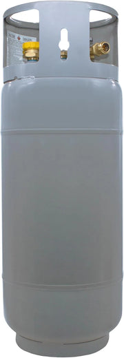 Steel Forklift Propane Tank Cylinder with Built-in Gauge, Gray-Flame King