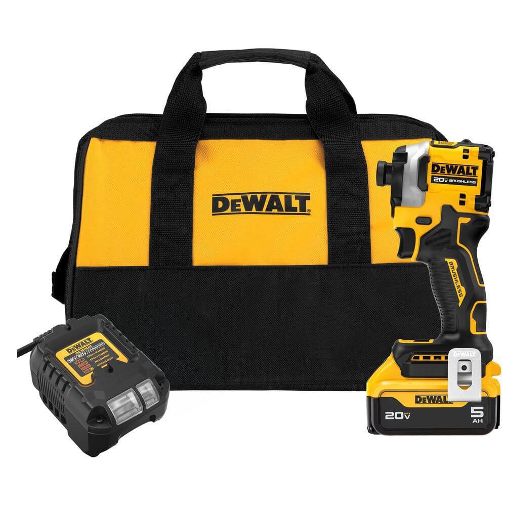 DEWALT DCF850P1 - ATOMIC 20V MAX Lithium-Ion Cordless 1/4 in. Brushless Impact Driver Kit, 5 Ah Battery, Charger, and...
