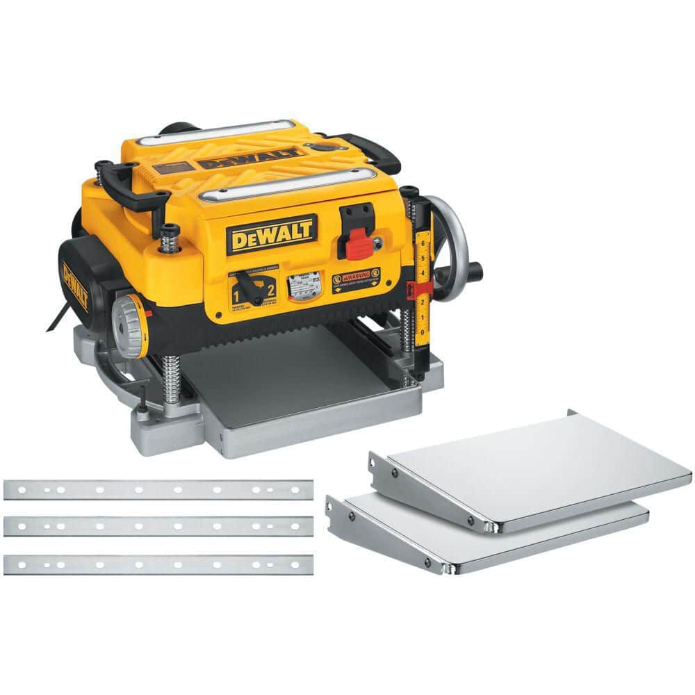 DEWALT DW735X - 15 Amp Corded 13 in. Heavy-Duty 2-Speed Bench Planer with (3) Knives, In Feed Table and Out Feed Table
